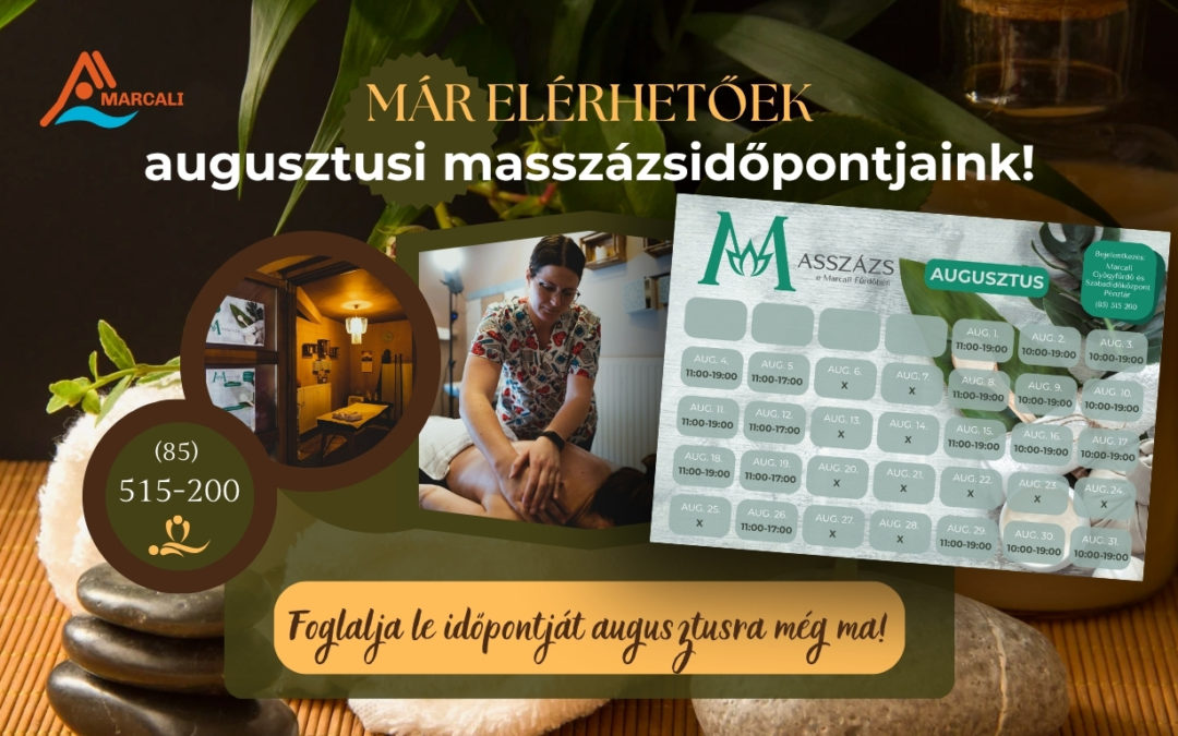 Augusztusi masszázsidőpontjaink